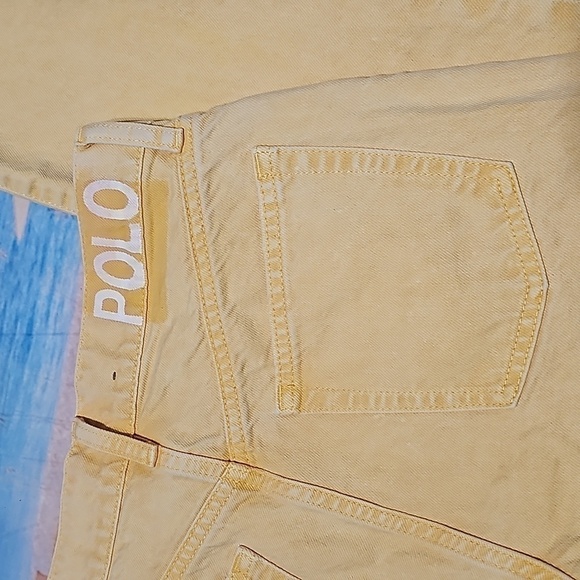 Polo Ralph Lauren Callen High Rise Slim Banana Yellow Jeans Size 27 - Picture 10 of 11